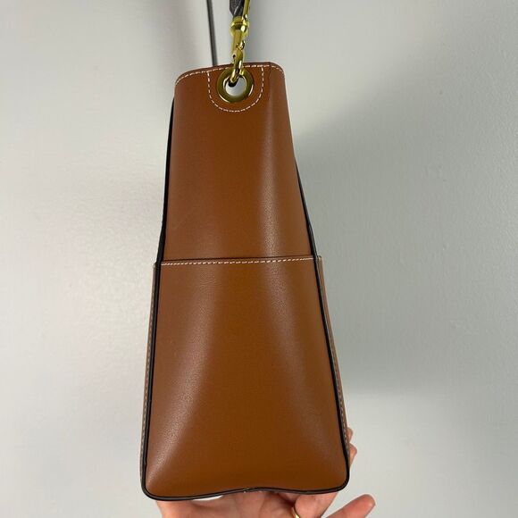AALLYN Jordan Leather Bucket Bag -Cognac/Gold Hardware - Picture 6 of 16
